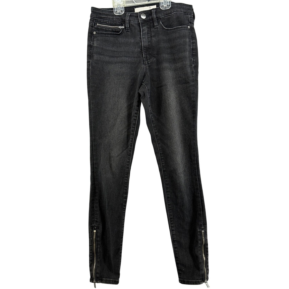 Athleta Sculpt Skinny Jean Black Wash Zipper Ankle High Rise Womens Size‎ 2